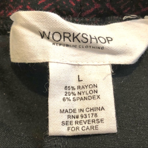 Dashed Red Stripe Leggings by Workshop Republic Clothing. Size L NWOT - Picture 3 of 3